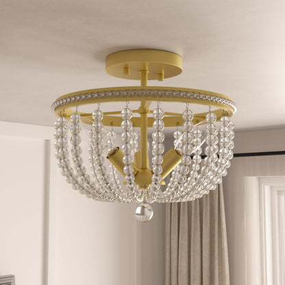 3 light crystal cage semi flush mount (3) by ACROMA