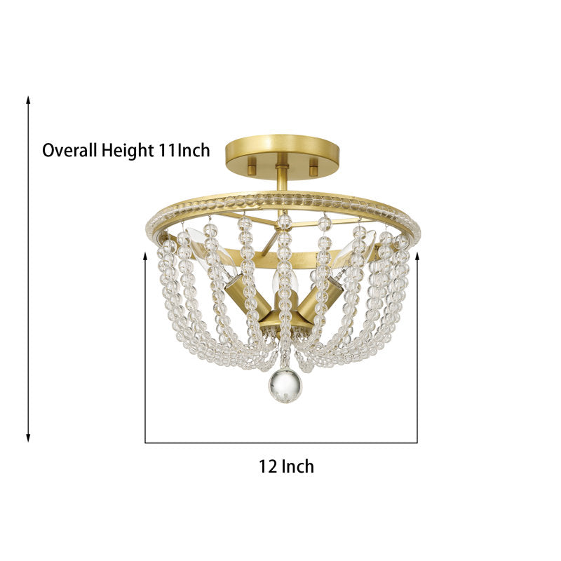 3 light crystal cage semi flush mount (7) by ACROMA