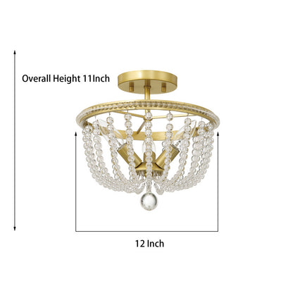 3 light crystal cage semi flush mount (7) by ACROMA