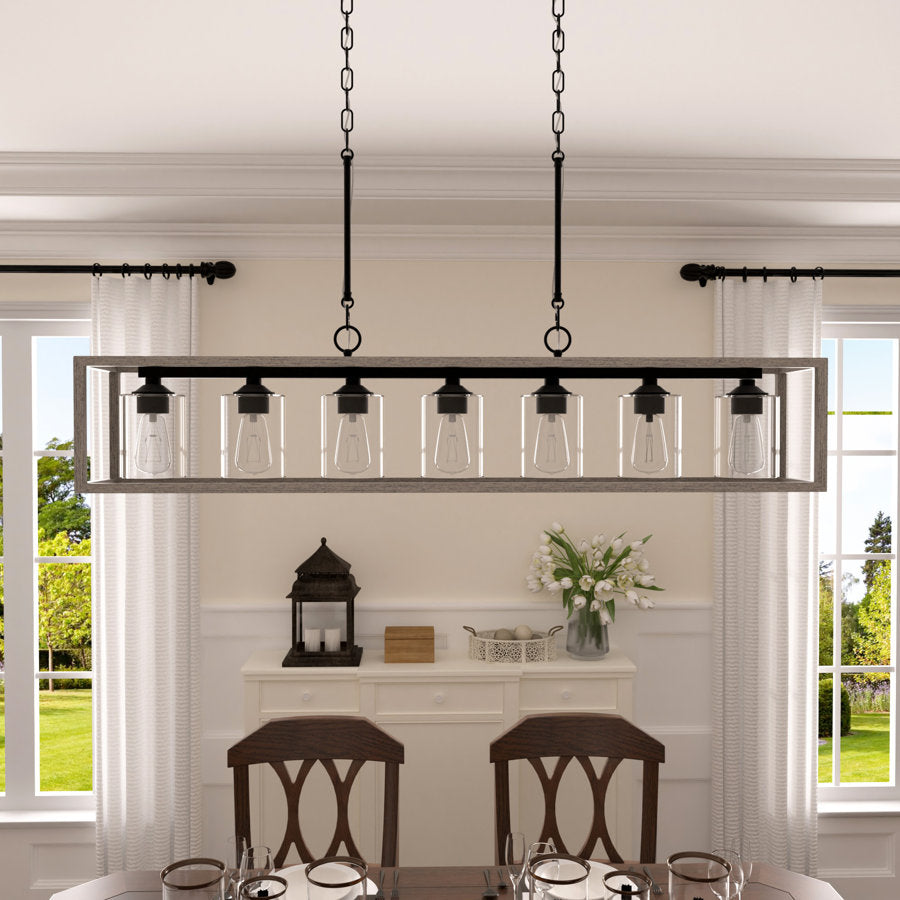 Greeley 7-Light Kitchen Island Rectangle Chandelier