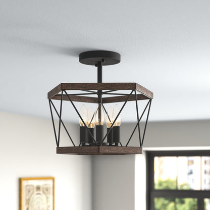 Daytona 5-Light Cage Semi Flush Mount