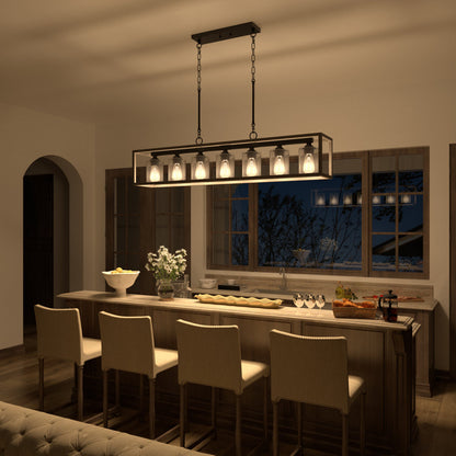 Greeley 7-Light Kitchen Island Rectangle Chandelier