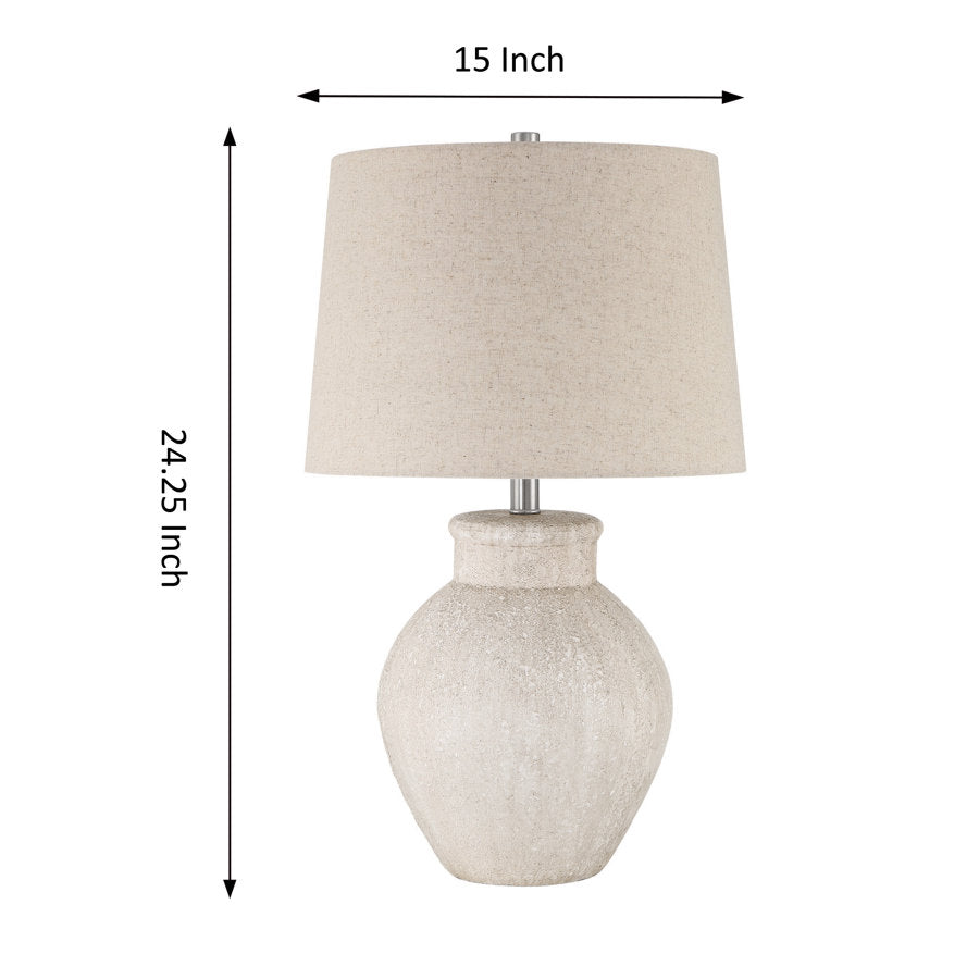 Lampe de table en céramique crème à 1 ampoule Meriden (lot de 2)