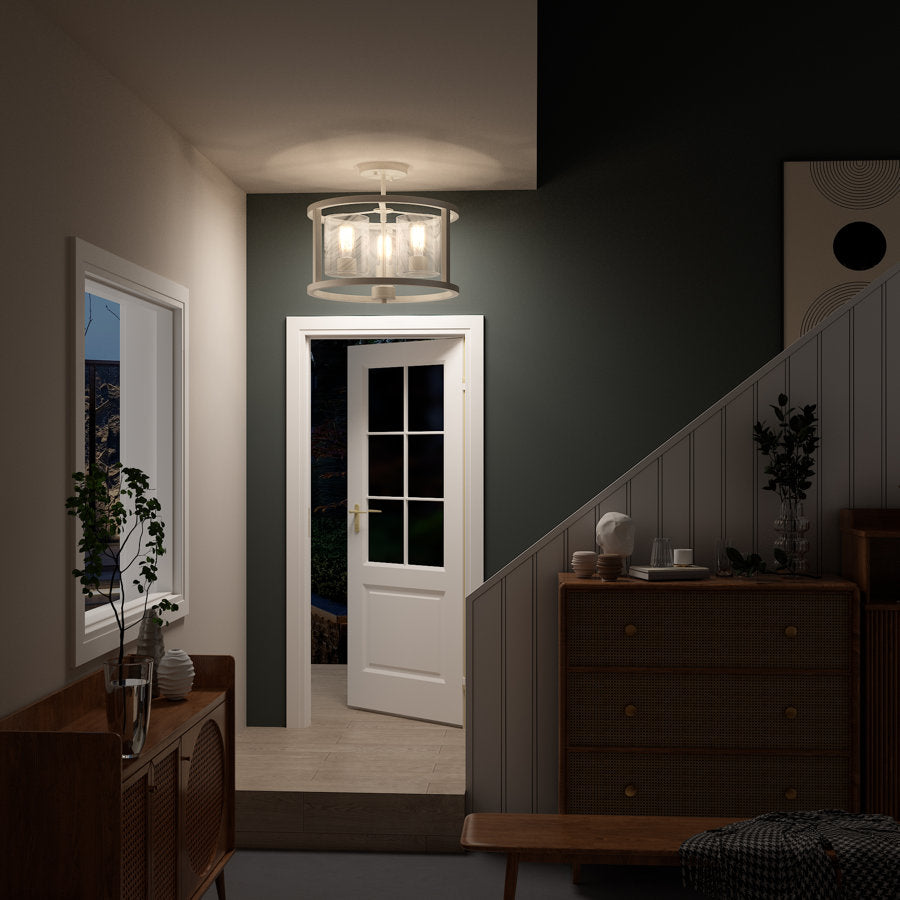 Annie 3-Light Glass Semi Flush Mount