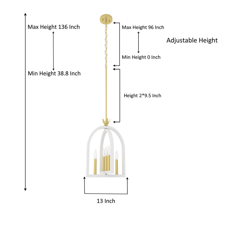 Visalia 5-Light Empire Lantern Chandelier UL Listed