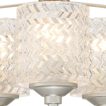 Annie 3-Light Glass Semi Flush Mount