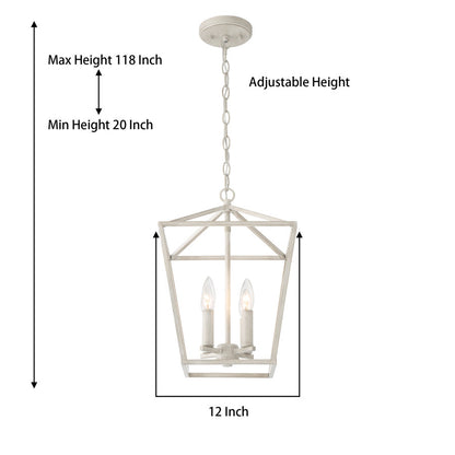 Arlington 4-Light Lantern Geometric Chandelier UL Listed