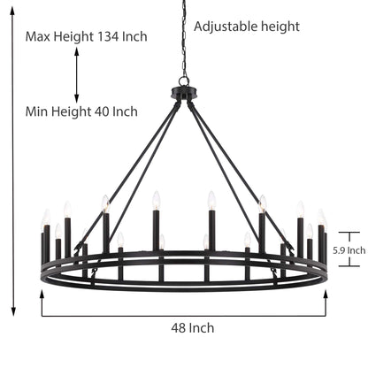 18 light candle style wagon wheel chandelier (19) by ACROMA