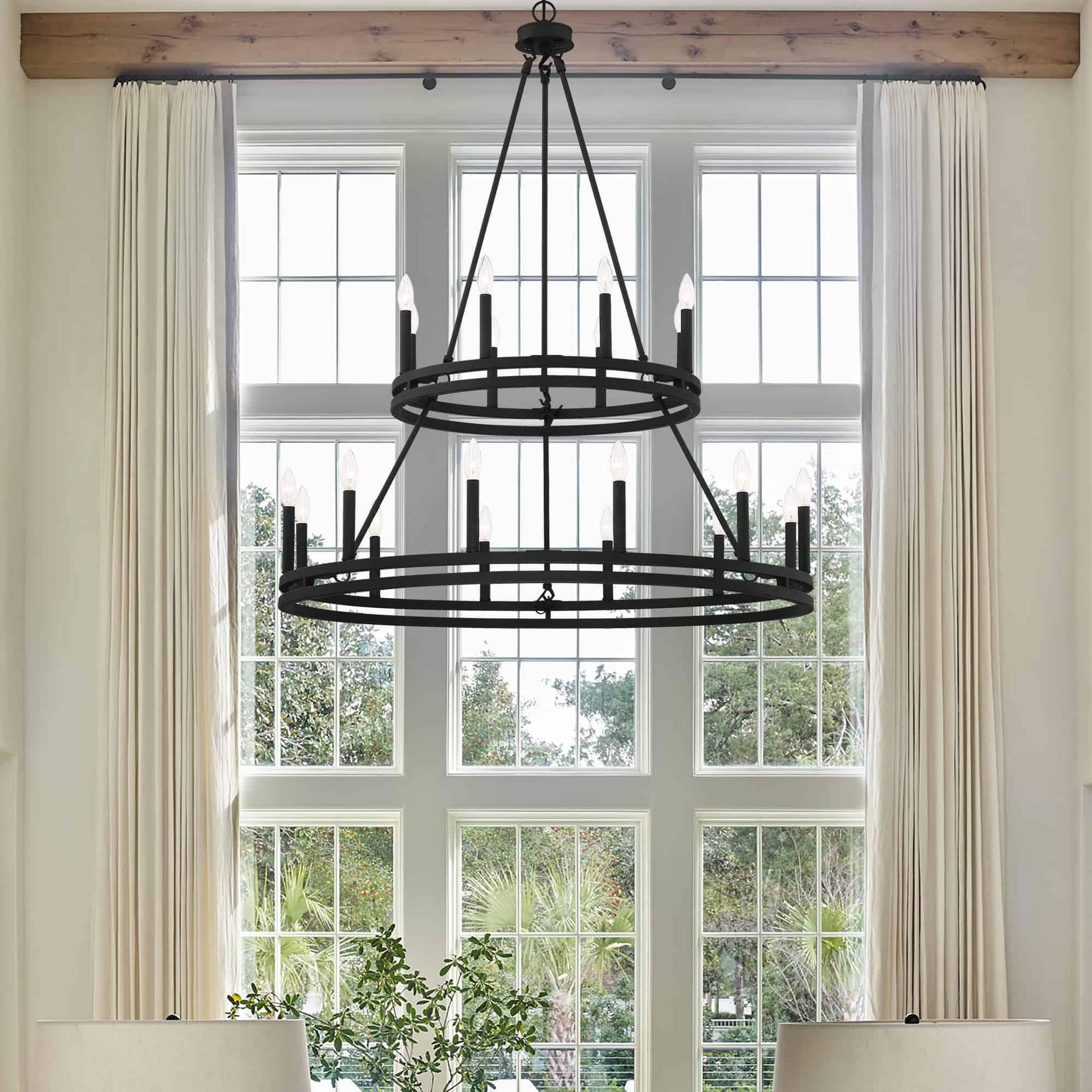 20 light candle style wagon wheel tiered chandelier (6) by ACROMA