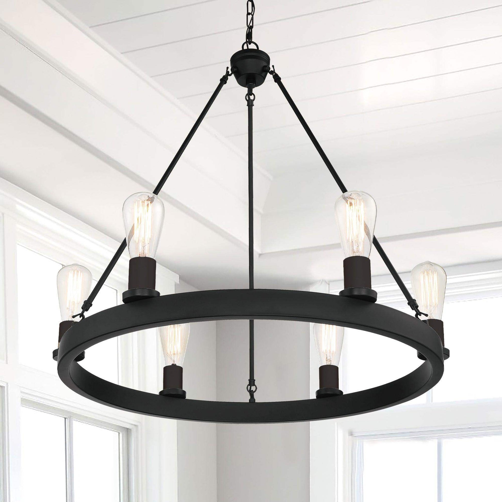 6 light wagon wheel chandelier (8) by ACROMA