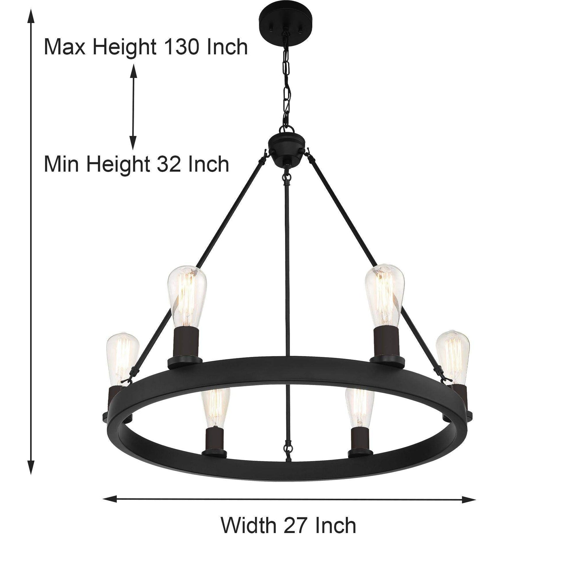 6 light wagon wheel chandelier (10) by ACROMA