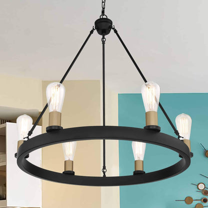 6 light wagon wheel chandelier (20) by ACROMA