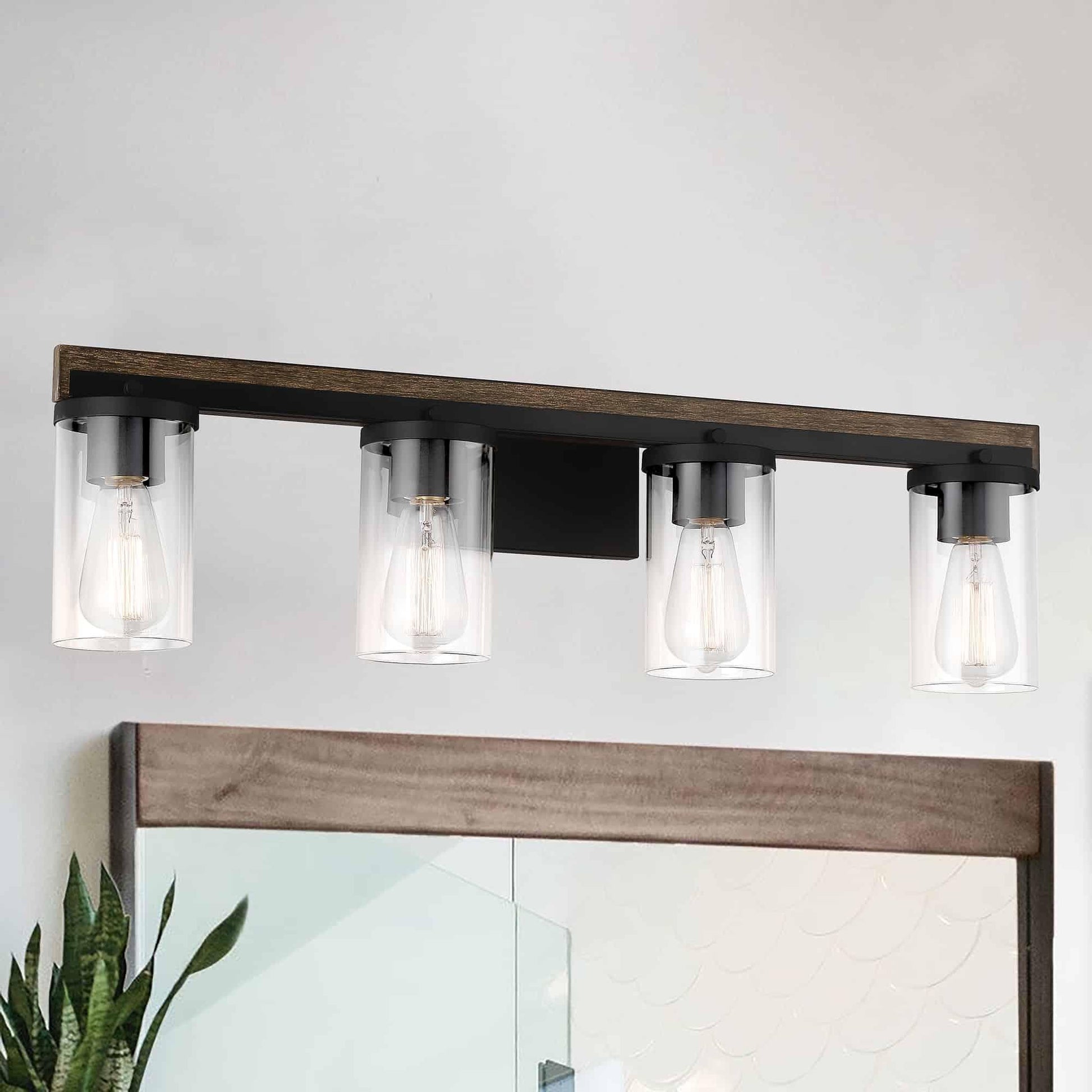 4 light weathered walnut vanity light (2) by ACROMA