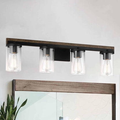 4 light weathered walnut vanity light (2) by ACROMA