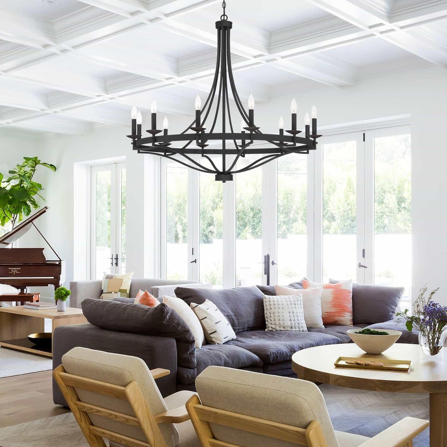 12 light classic candle style wagon wheel chandelier 1 (34) by ACROMA