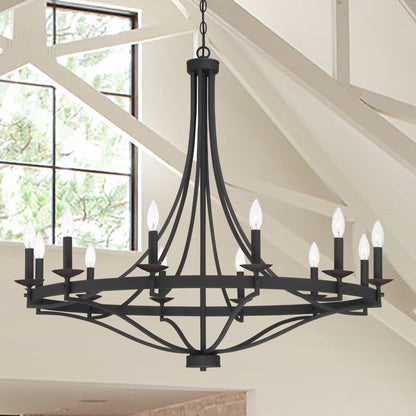 12 light classic candle style wagon wheel chandelier 1 (35) by ACROMA