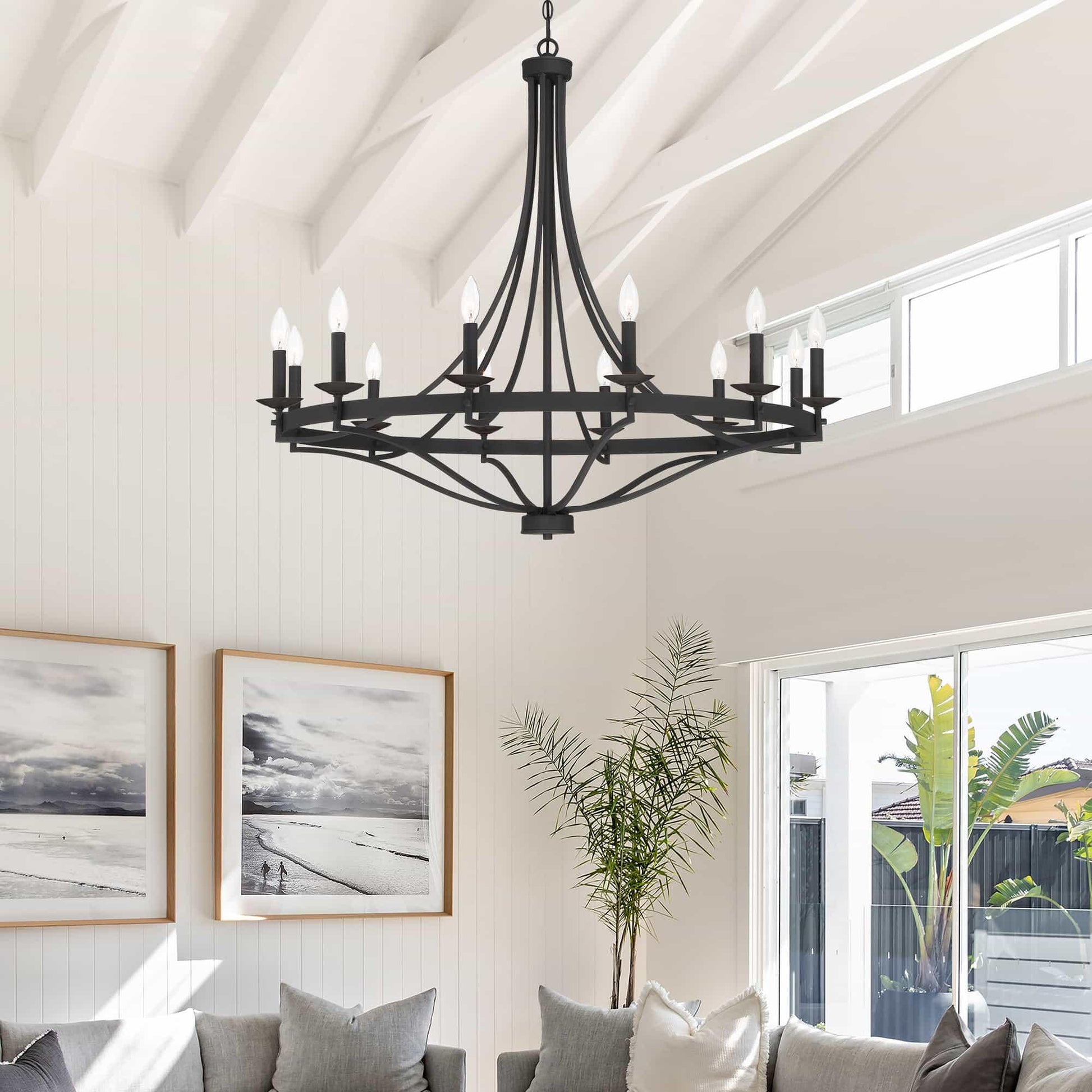 12 light classic candle style wagon wheel chandelier 1 (37) by ACROMA