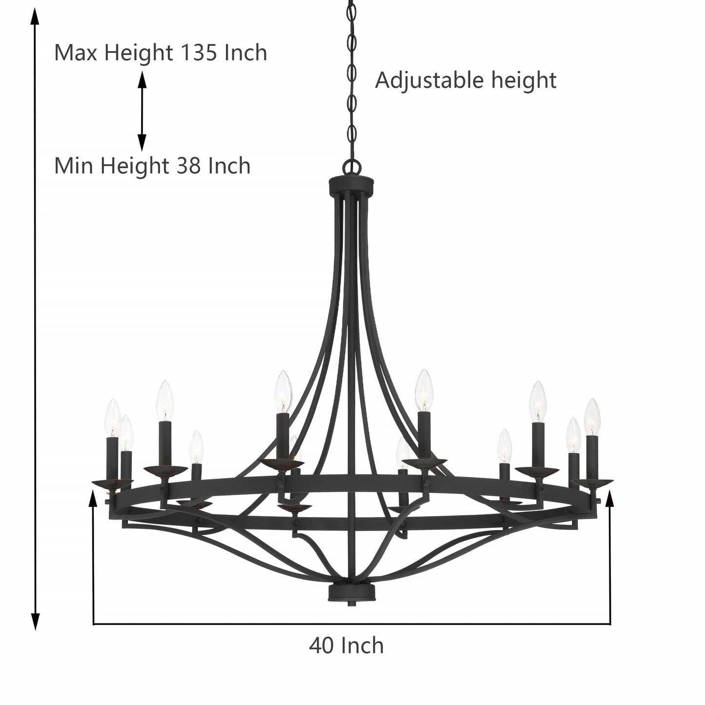 12 light classic candle style wagon wheel chandelier 1 (38) by ACROMA