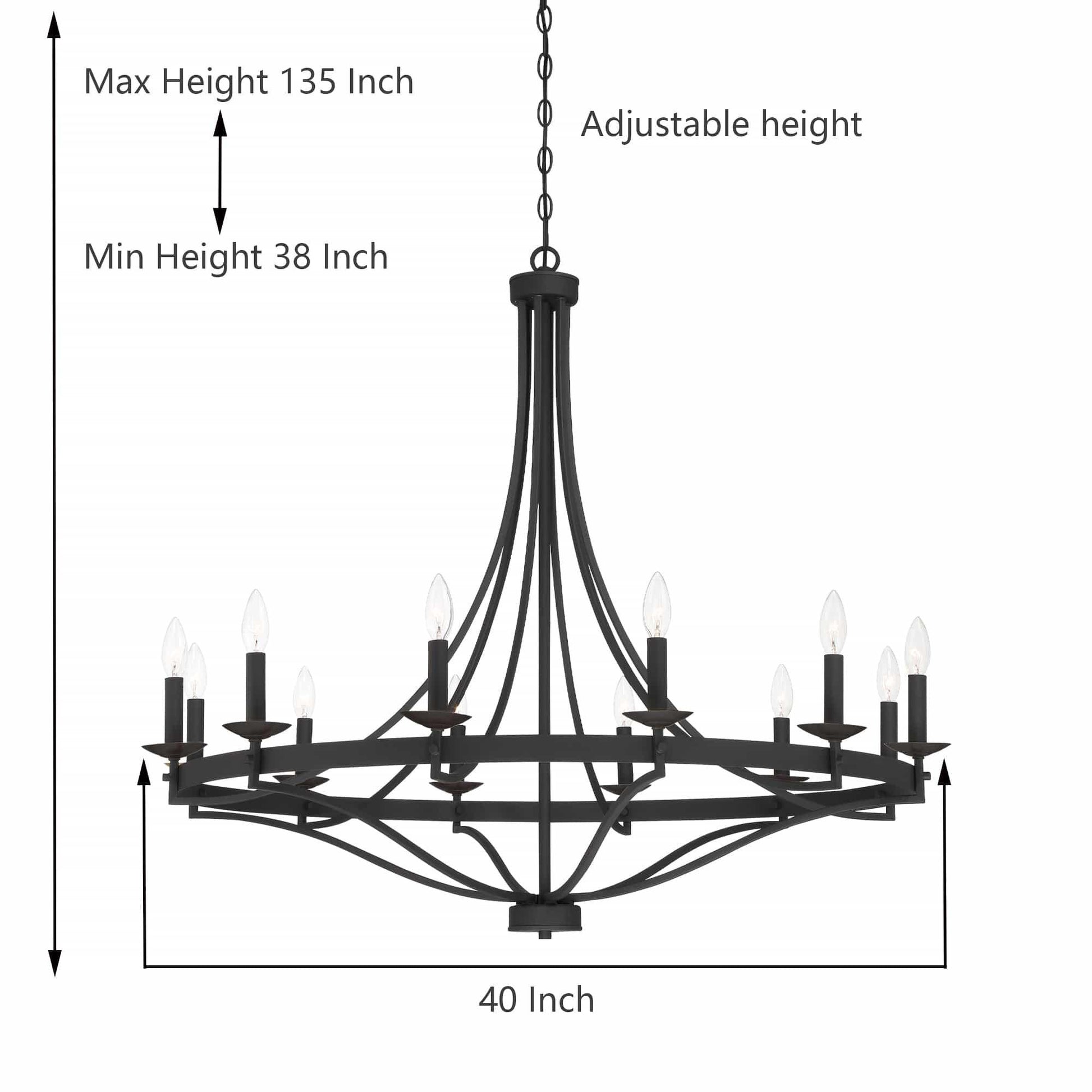 12 light classic candle style wagon wheel chandelier 1 (38) by ACROMA