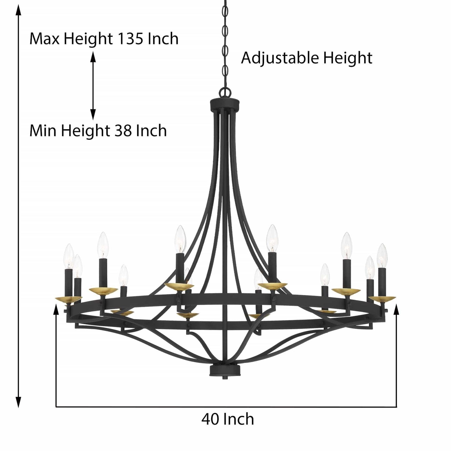 12 light classic candle style wagon wheel chandelier 1 (20) by ACROMA