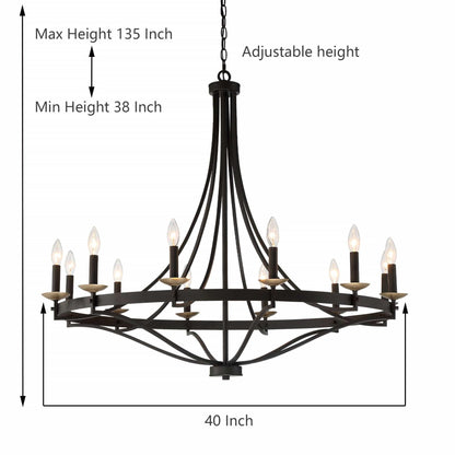 12 light classic candle style wagon wheel chandelier 1 (41) by ACROMA