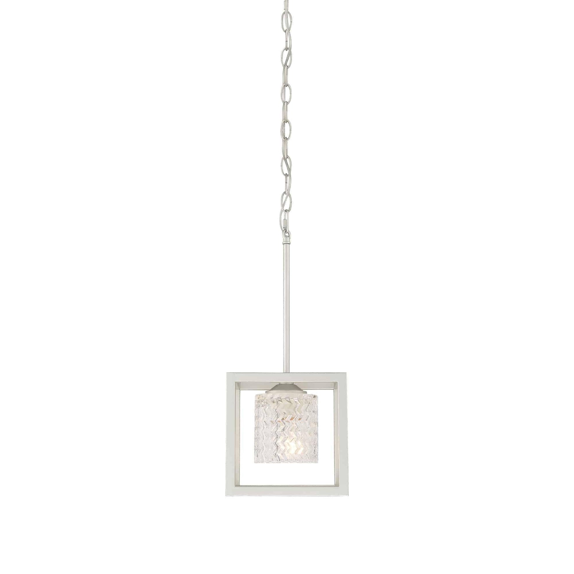 1 light square pendant with hand blown glass acceents (6) by ACROMA