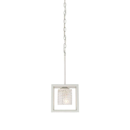 1 light square pendant with hand blown glass acceents (6) by ACROMA