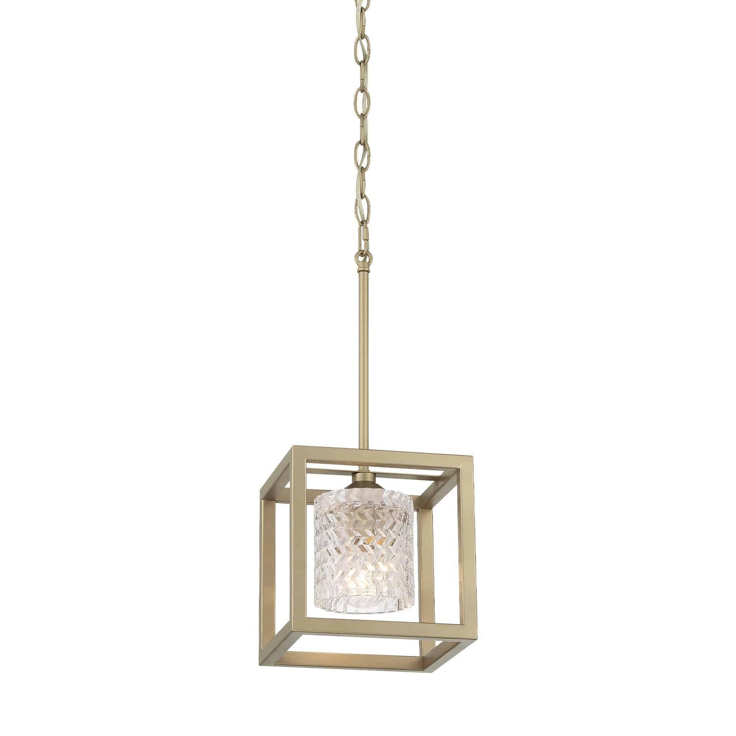 1 light square pendant with hand blown glass acceents (7) by ACROMA