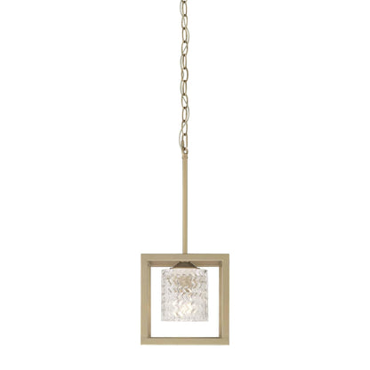 1 light square pendant with hand blown glass acceents (8) by ACROMA