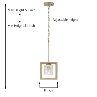 1 light square pendant with hand blown glass acceents (26) by ACROMA