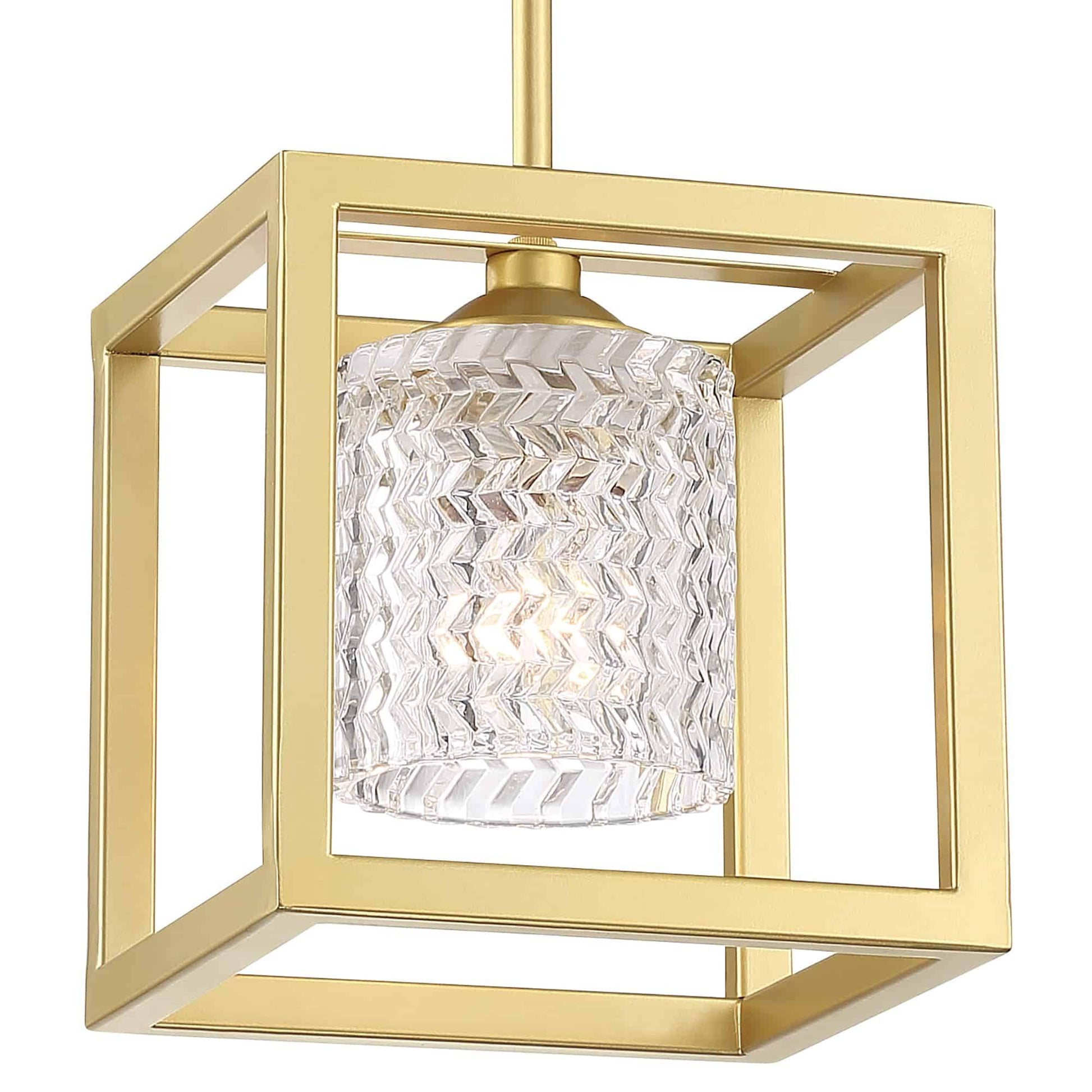 1 light square pendant with hand blown glass acceents (33) by ACROMA