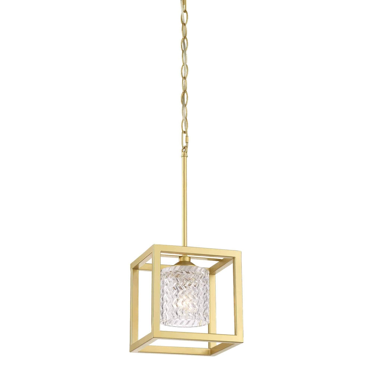 1 light square pendant with hand blown glass acceents (38) by ACROMA