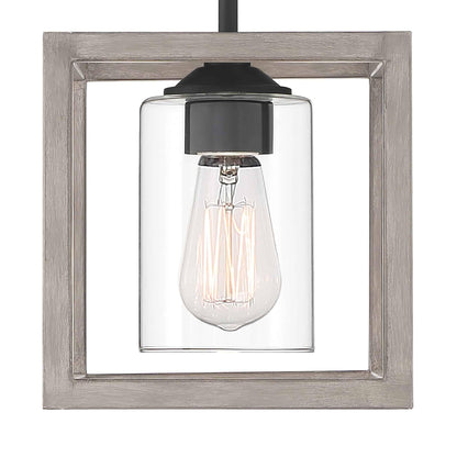 1 light square pendant with hand blown glass acceents (15) by ACROMA