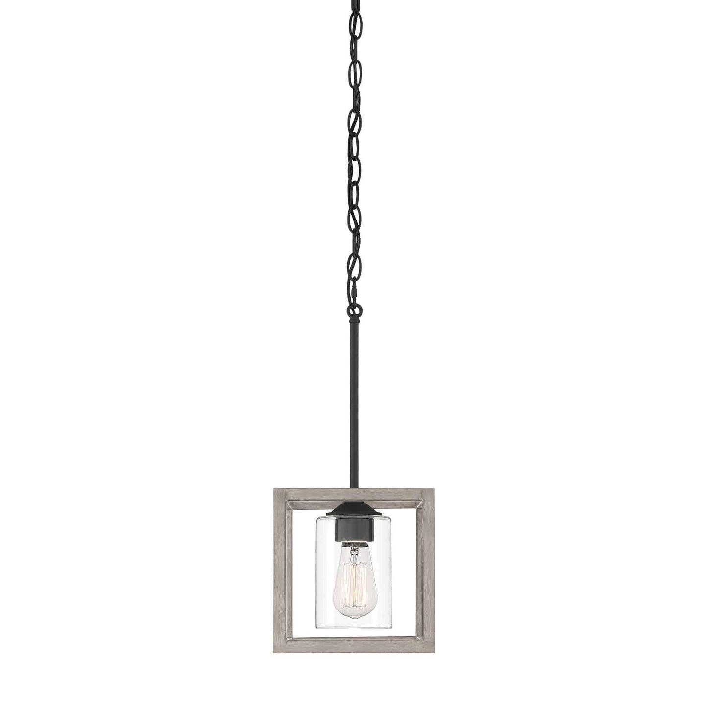 1 light square pendant with hand blown glass acceents (13) by ACROMA