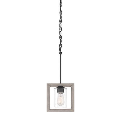 1 light square pendant with hand blown glass acceents (13) by ACROMA