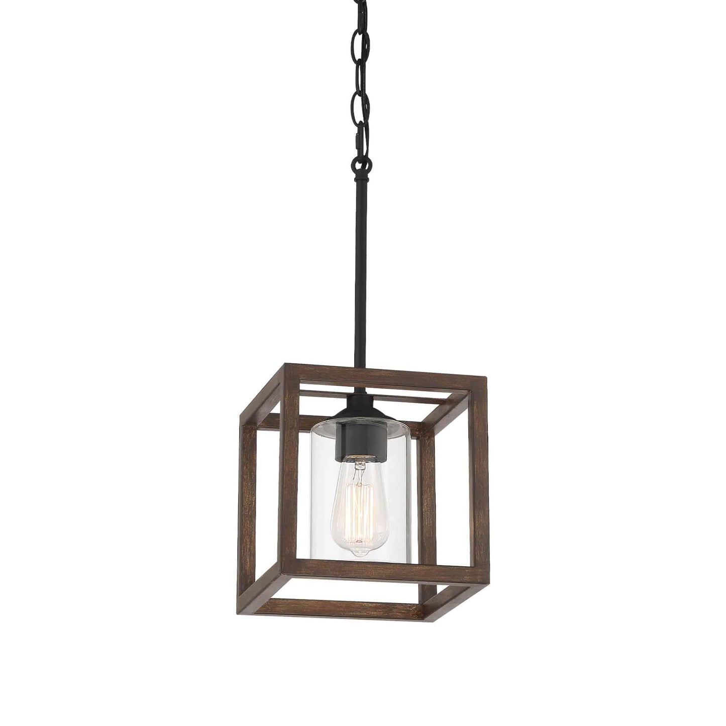 1 light square pendant with hand blown glass acceents (17) by ACROMA