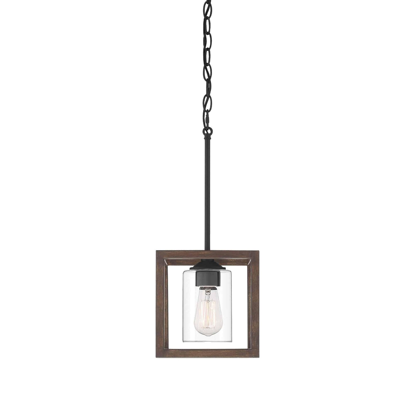 1 light square pendant with hand blown glass acceents (18) by ACROMA