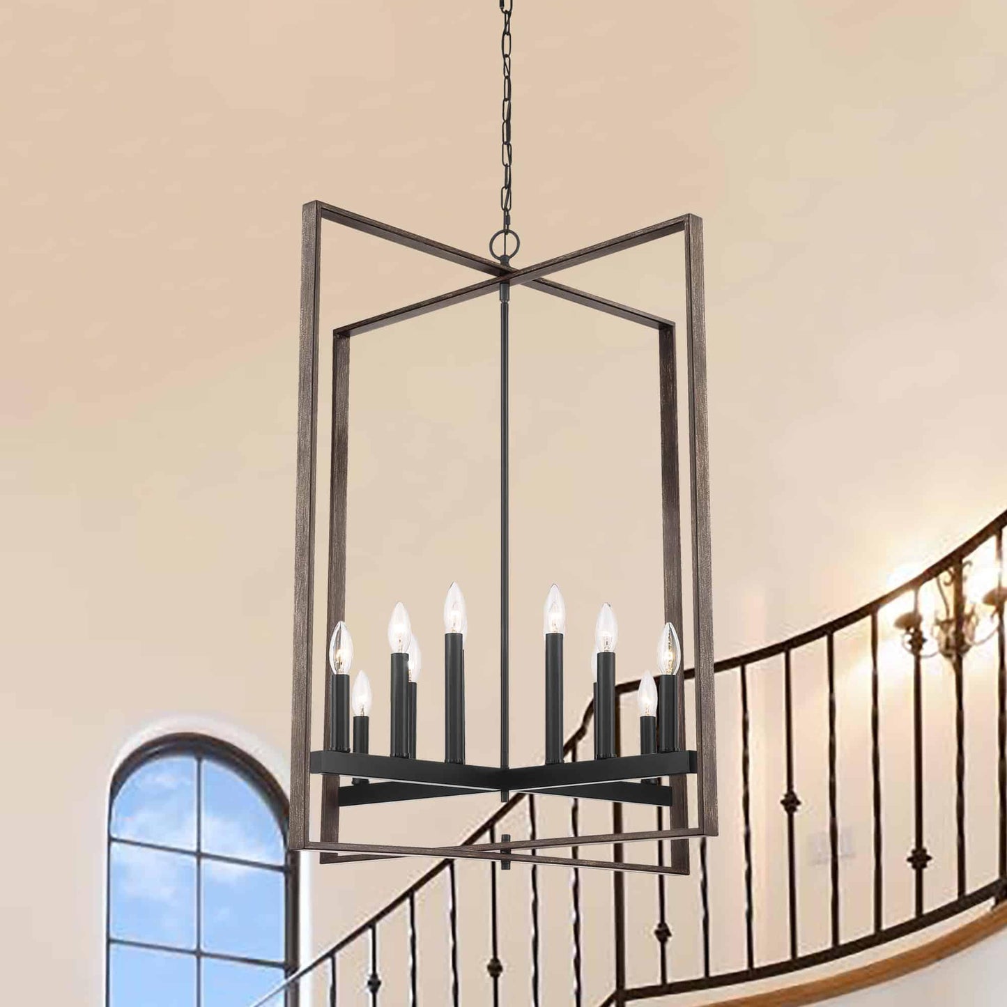 2712 | 12 - Light Lantern Geometric Chandelier by ACROMA?  UL - ACROMA