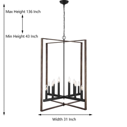 2712 | 12 - Light Lantern Geometric Chandelier by ACROMA?  UL - ACROMA