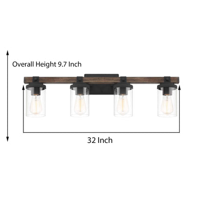 4 light steel glass bathroom vanity light (10) by ACROMA