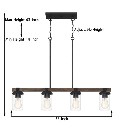 4 light linear kitchen island chandelier (9) by ACROMA