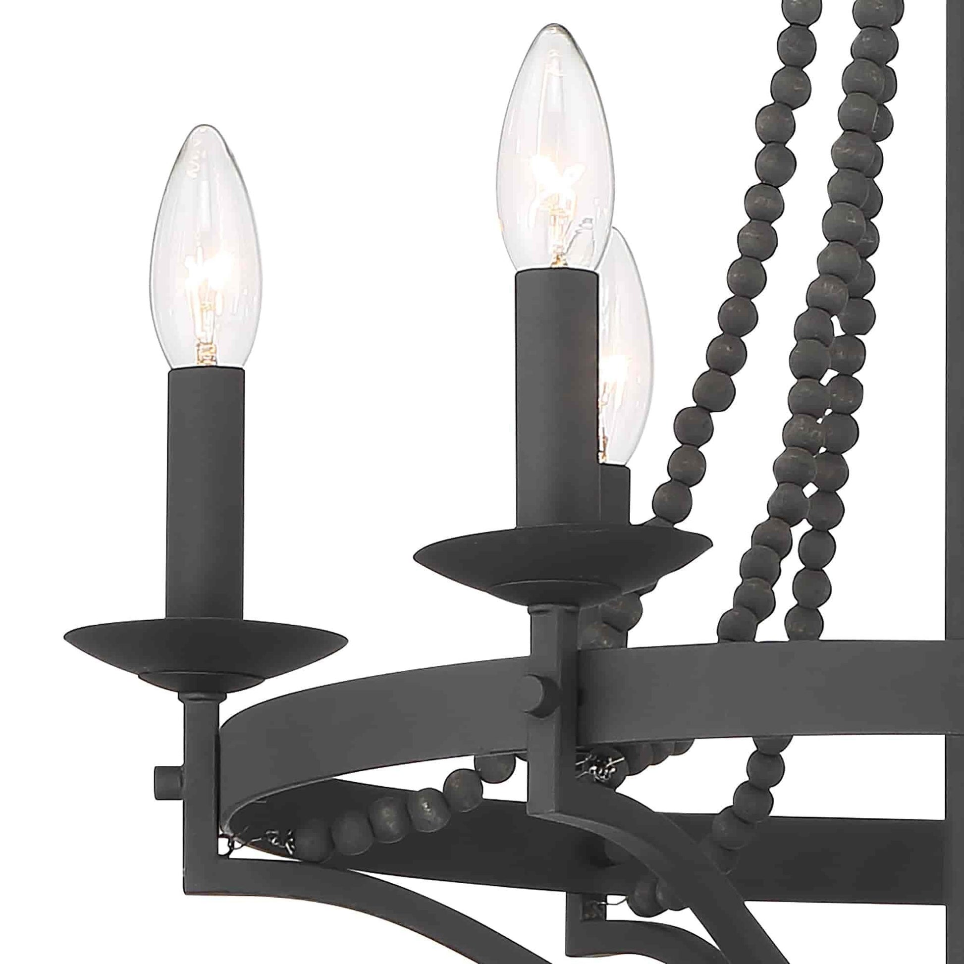 6 light candle style empire entryway chandelier with beaded accents (6) by ACROMA