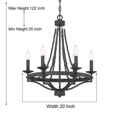 6 light candle style empire entryway chandelier with beaded accents (15) by ACROMA