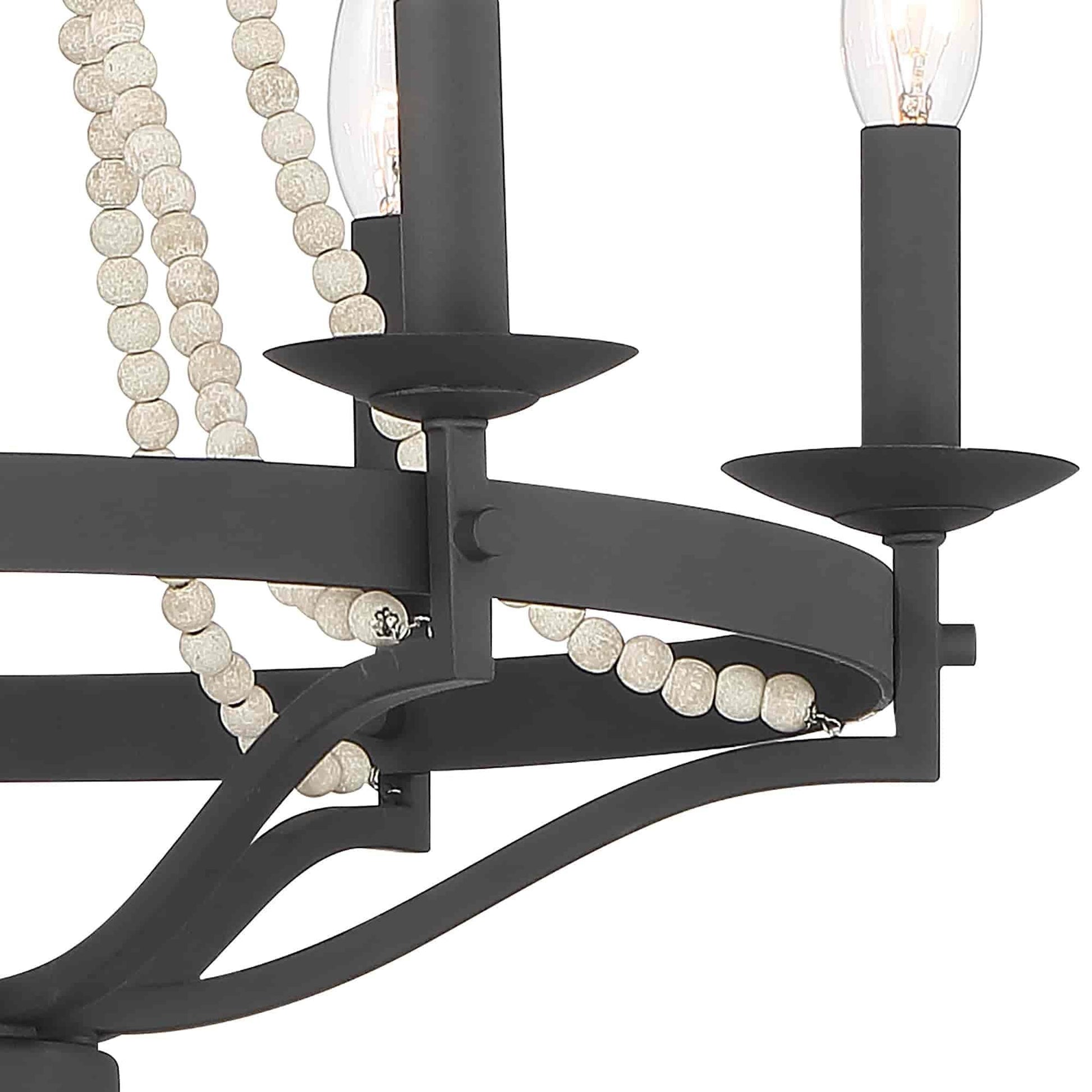 6 light candle style empire entryway chandelier with beaded accents (10) by ACROMA