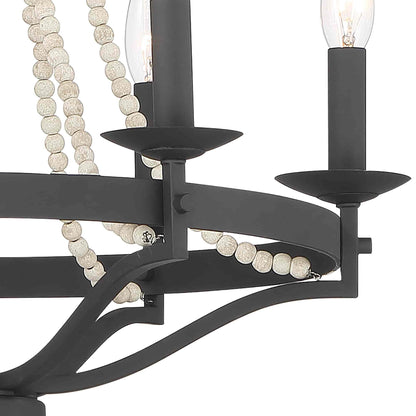 6 light candle style empire entryway chandelier with beaded accents (10) by ACROMA