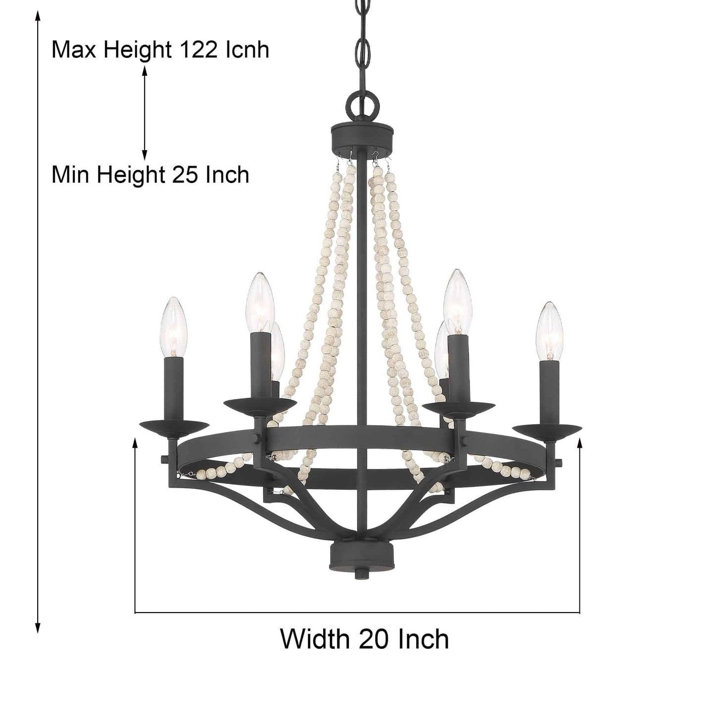 6 light candle style empire entryway chandelier with beaded accents (16) by ACROMA