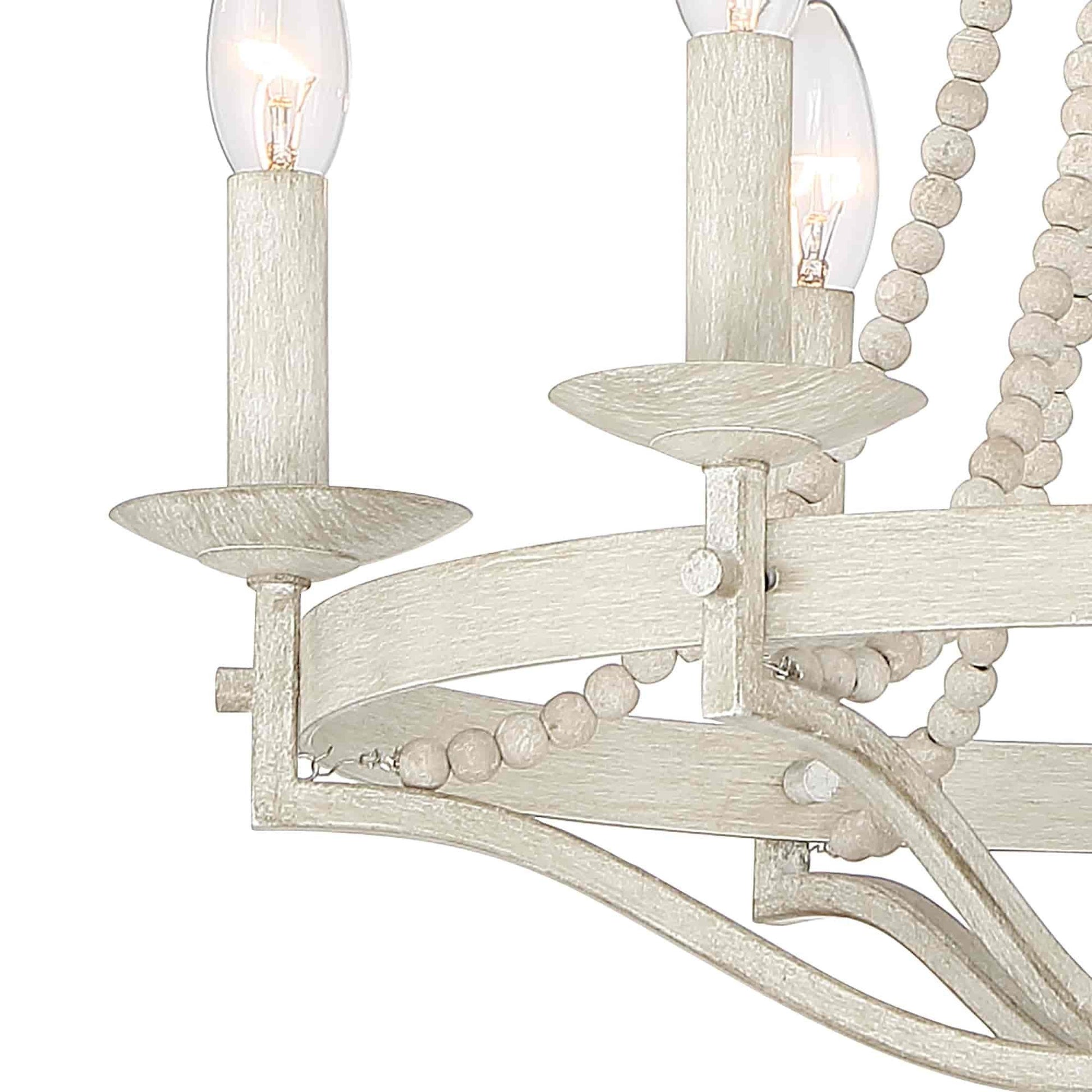 6 light candle style empire entryway chandelier with beaded accents (12) by ACROMA