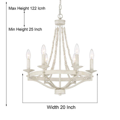 6 light candle style empire entryway chandelier with beaded accents (17) by ACROMA