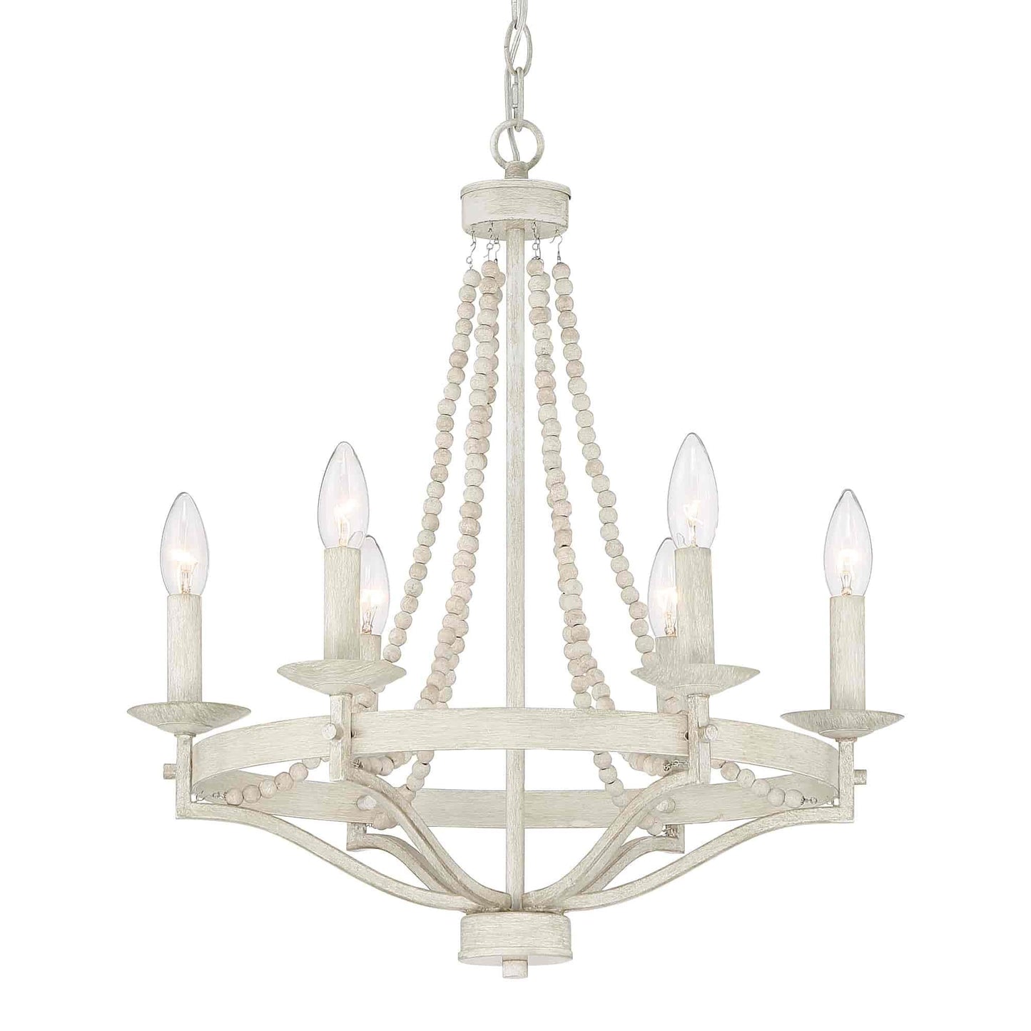 6 light candle style empire entryway chandelier with beaded accents (5) by ACROMA