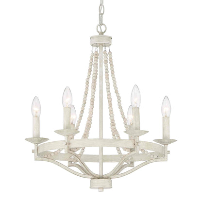 6 light candle style empire entryway chandelier with beaded accents (5) by ACROMA